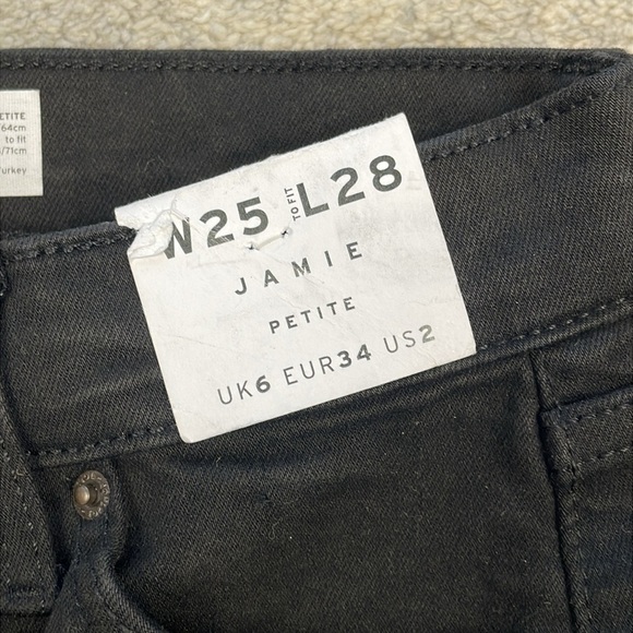 NWT Topshop Jamie Skinny Jeans Black Sz 25 x 28 Petite - Picture 7 of 11